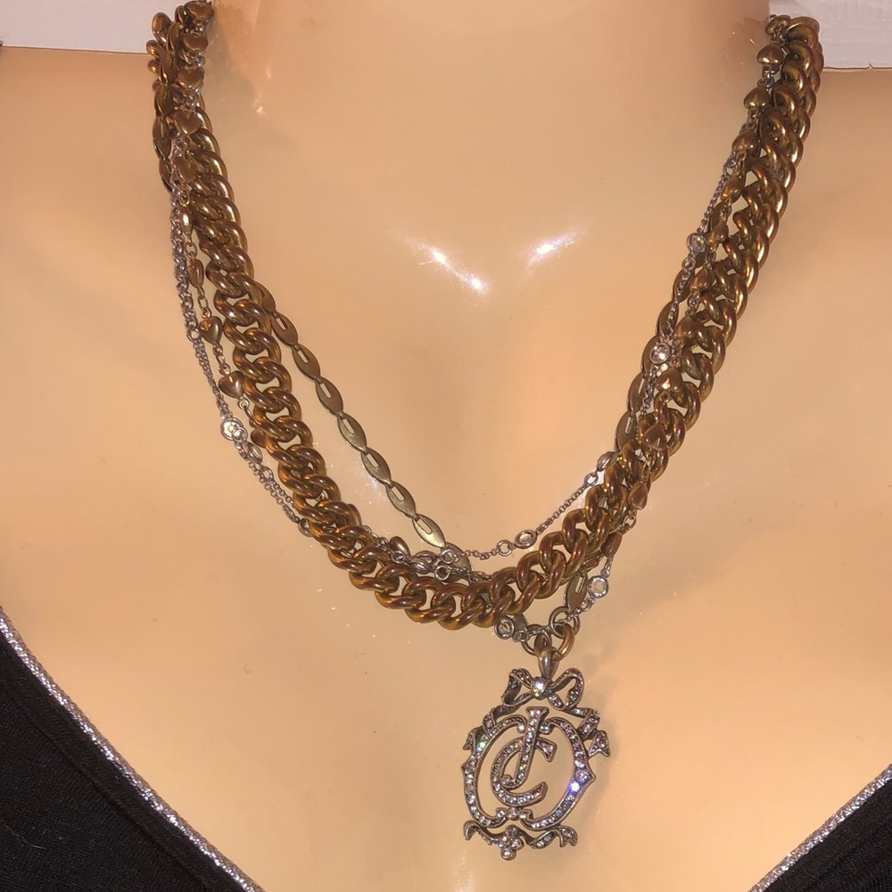 *RARE* 👑JUICY COUTURE 👑 Vintage Multi-Strand JC Rhinestone Crest Y2K Bling